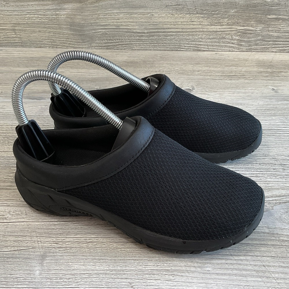 Merrell Encore Breeze Black Mesh Slip On Clogs J000554W Women's Size 5W Wide